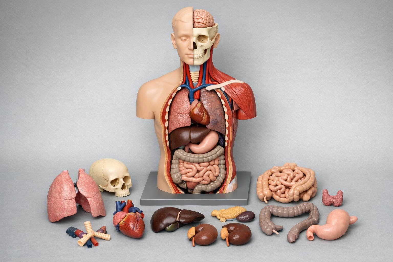 Zdjęcie modułowego modelu anatomicznego z wymiennymi narządami